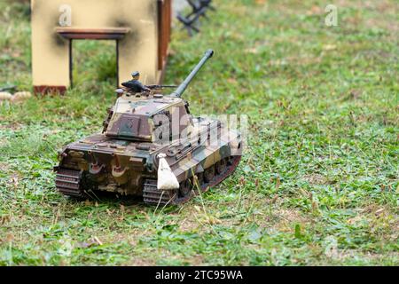 Camouflage allemand WW2 Panzerkampfwagen VIB Tiger II modèle en herbe verte Banque D'Images