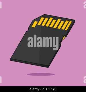 Vecteur d'illustration de la carte mémoire de données SD Illustration de Vecteur