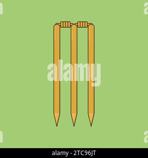 Cricket Wicket Stumps Illustration icône Vector Cricket jeu Illustration de Vecteur
