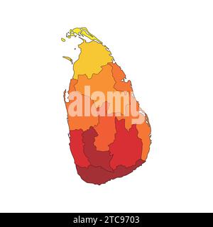 Carte détaillée de Sri Lanka Illustration vectorielle carte du Sri Lanka Illustration de Vecteur