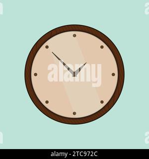 Icône de vecteur plat d'horloge en bois Illustration Vector Illustration de Vecteur