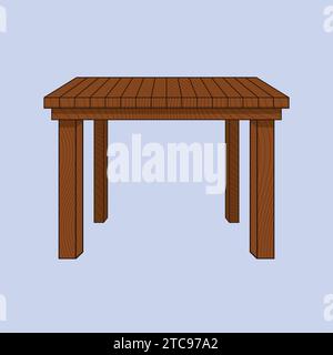 Icône de meubles vectoriels d'illustration de table en bois Illustration de Vecteur