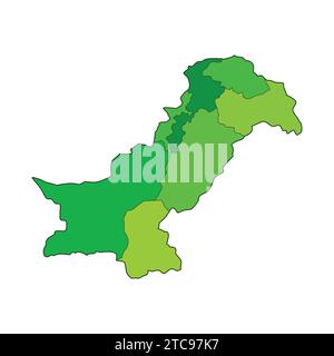 Carte détaillée de Pakistan Vector Icon Illustration Pakistan Map Illustration de Vecteur