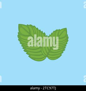 Green Mint Leaf Illustration Vector Icon Mint Vegetable Illustration de Vecteur
