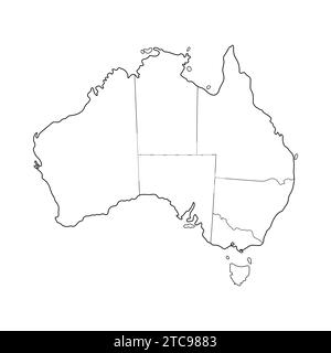 Line Map of Australia Vector Icon Illustration Australia Map Illustration de Vecteur