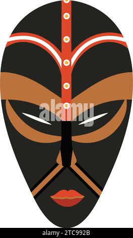 masque nigérian de couleur noire Illustration de Vecteur