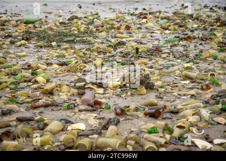Dead Horse Bay à Brooklyn est une junkyard de vieux verre et des os de cheval. Banque D'Images