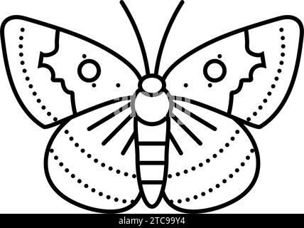 illustration vectorielle de l'icône de la ligne d'insecte de mormon metalmark Illustration de Vecteur