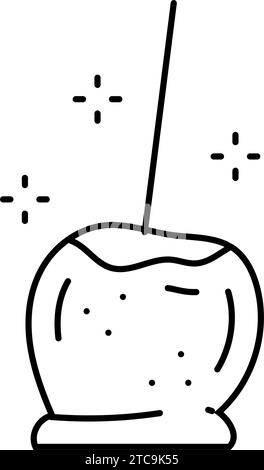 illustration vectorielle de la ligne d'automne de la pomme caramel Illustration de Vecteur