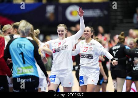 Herning, Danemark. 11 décembre 2023. Le Danemark remporte le match du Championnat du monde féminin de handball de l'IHF entre le Danemark et l'Allemagne dans le groupe de tour principal 3 à Jyske Bank Boxen à Herning, Danemark, le mardi 11 décembre 2023. (Photo : Claus Fisker/Ritzau Scanpix) crédit : Ritzau/Alamy Live News Banque D'Images