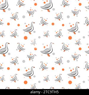 Modèle sans couture avec des canards sur fond blanc Illustration de Vecteur