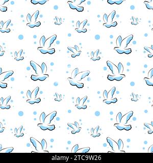 Texture sans couture avec des oiseaux Illustration de Vecteur