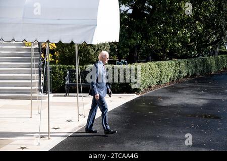 Washington, États-Unis. 11 décembre 2023. Le président Joe Biden quitte la Maison Blanche pour Philadelphie, Pennsylvanie. Crédit : SOPA Images Limited/Alamy Live News Banque D'Images