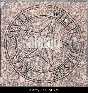 Austin, Texas - 3 novembre 2023 : étoile de willie nelson au Walk of stars à trinity Street à Austin Texas. Banque D'Images