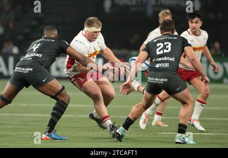 Nanterre, France. 10 décembre 2023. Fin Baxter de Harlequins lors de l'EPCR Champions Cup, Pool 2 match de rugby à XV entre Racing 92 et Harlequins le 10 décembre 2023 à Paris la Défense Arena à Nanterre près de Paris, France - photo Jean Catuffe/DPPI crédit : DPPI Media/Alamy Live News Banque D'Images