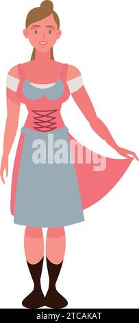 allemagne femme en dirndl Illustration de Vecteur