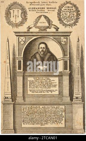 Venceslas Hollar - Alexander Nowell (monument) (État 3). Banque D'Images