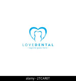 Logo Love Dental. Logo soins dentaires. Soins de santé Illustration de Vecteur