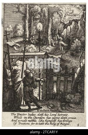 Venceslas Hollar - Jésus sur le Mont des oliviers. Banque D'Images