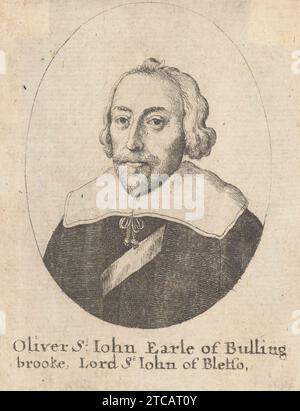 Wenceslas Hollar - Oliver St John Earl Bolingbroke. Banque D'Images