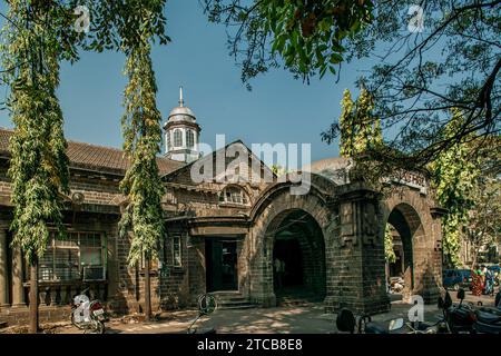 01 12 2007 Vintage tournant du siècle vieux charme Stone Post Office Pune. Maharashtra.Inde Asie. Banque D'Images