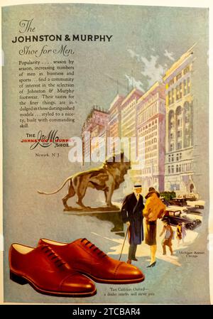 1927 annonce de chaussures Johnston & Murphy Banque D'Images