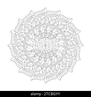 Mandala Infinite Circles coloriage page pour l'intérieur du livre KDP. Pétales paisibles, capacité à se détendre, expériences cérébrales, Haven harmonieux, po paisible Illustration de Vecteur