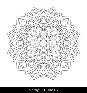 Page de livre de coloriage de mandala floral mystique adulte pour l'intérieur de livre KDP. Illustration de Vecteur