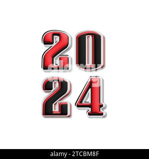 conception de numéro graphique de nouvelle année 2024 Illustration de Vecteur
