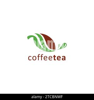 Logo café thé simple. Logo Coffee Leaf Illustration de Vecteur
