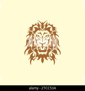 Logo Lion Tribal. Illustration vectorielle tête de lion Illustration de Vecteur