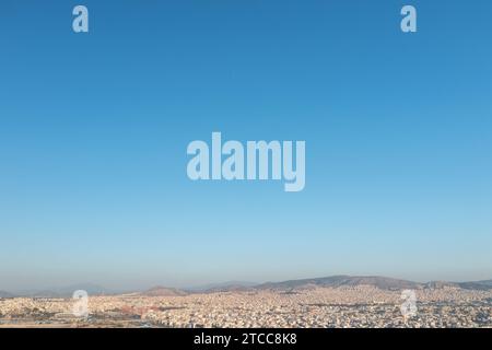 Athènes sous l'Azur : vue panoramique Banque D'Images