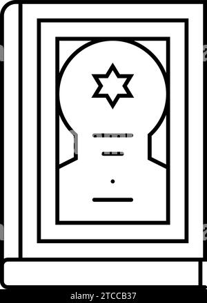 jewish prayer book siddur line icon vector illustration Stock Vector