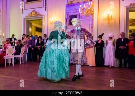 Bal masqué au Palais baroque de Rammenau, Palais de Rammenau à Rammenau près de Bischofswerda dans le quartier de Bautzen est l'un des plus beaux Banque D'Images