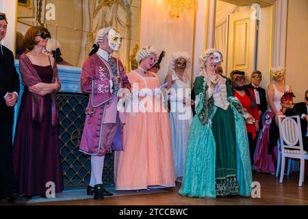 Bal masqué au Palais baroque de Rammenau, Palais de Rammenau à Rammenau près de Bischofswerda dans le quartier de Bautzen est l'un des plus beaux Banque D'Images