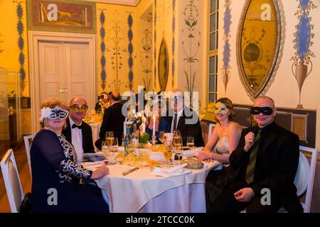 Bal masqué au Palais baroque de Rammenau, Palais de Rammenau à Rammenau près de Bischofswerda dans le quartier de Bautzen est l'un des plus beaux Banque D'Images