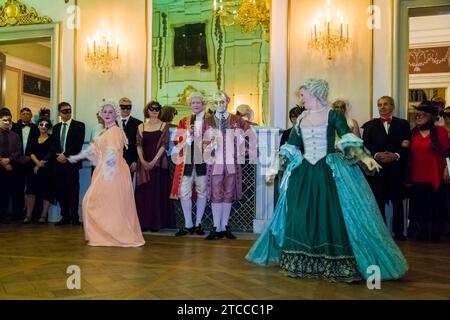 Bal masqué au Palais baroque de Rammenau, Palais de Rammenau à Rammenau près de Bischofswerda dans le quartier de Bautzen est l'un des plus beaux Banque D'Images