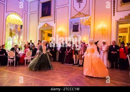 Bal masqué au Palais baroque de Rammenau, Palais de Rammenau à Rammenau près de Bischofswerda dans le quartier de Bautzen est l'un des plus beaux Banque D'Images