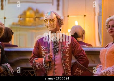 Bal masqué au Palais baroque de Rammenau, Palais de Rammenau à Rammenau près de Bischofswerda dans le quartier de Bautzen est l'un des plus beaux Banque D'Images