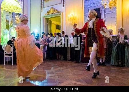 Bal masqué au Palais baroque de Rammenau, Palais de Rammenau à Rammenau près de Bischofswerda dans le quartier de Bautzen est l'un des plus beaux Banque D'Images