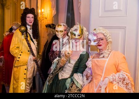 Bal masqué au Palais baroque de Rammenau, Palais de Rammenau à Rammenau près de Bischofswerda dans le quartier de Bautzen est l'un des plus beaux Banque D'Images