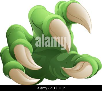 Monster Claw Dinosaur Dragon Cartoon talon main Illustration de Vecteur