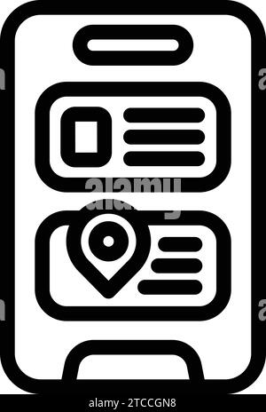 Vecteur de contour d'icône d'application de podomètre. Compteur d'activité intelligent. Application de surveillance du sport sur téléphone Illustration de Vecteur