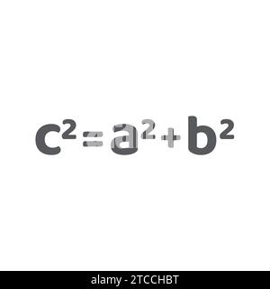 Icône de vecteur d'équation de théorème de Pythagore. Géométrie de Pythagore et formule mathématique. Illustration de Vecteur