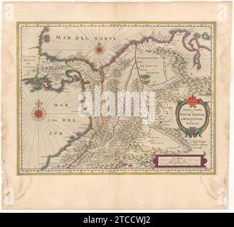 Willem Blaeu, Terra Firma et Novum Regnum Granatense et Popayan Banque D'Images
