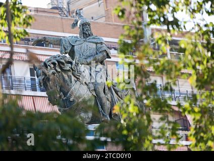 Valence, 07/10/2016. Statue de Jaime I sur la Plaza del parterre. Photo : Rober Solsona Archdc. Crédit : Album / Archivo ABC / Rober Solsona Banque D'Images