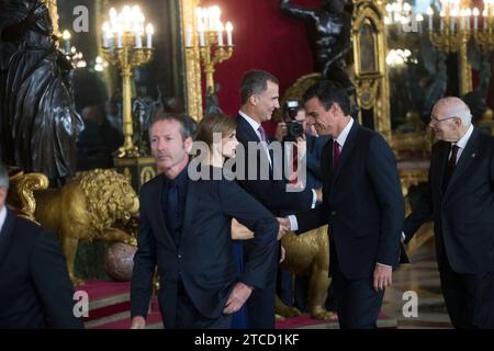 Madrid, 10/12/2015. Réception officielle offerte au Palais Royal par les rois Felipe VI et Doña Letizia, à l'occasion de la fête nationale. Photo : Ángel de Antonio ARCHDC. Crédit : Album / Archivo ABC / Ángel de Antonio Banque D'Images