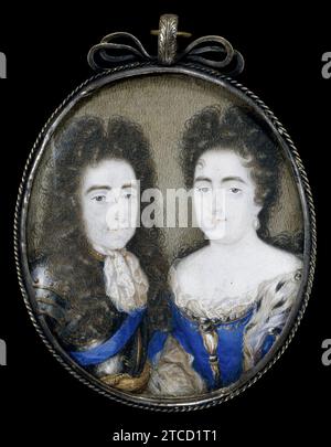 Willem III (1650-1702), prins van Oranje en Sinds 1689 koning van Engeland met zijn vrouw Maria Stuart (1662-95) Banque D'Images