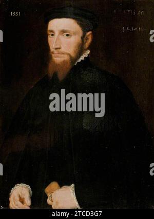 Willem Key (c.1520-1568) (attribué à) - Portrait d'un homme, appelé Mark Ker (d.1584) Banque D'Images