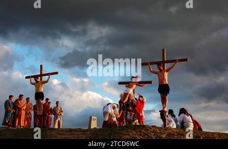 Fresno el Viejo (Valladolid), 03/29/2018. Youth Living via Crucis célébrera la 32e représentation dans laquelle ses jeunes interprètent « The Way to the Cross ». Photo : Heras. ARCHDC. Crédit : Album / Archivo ABC / Francisco Javier de Las Heras Banque D'Images